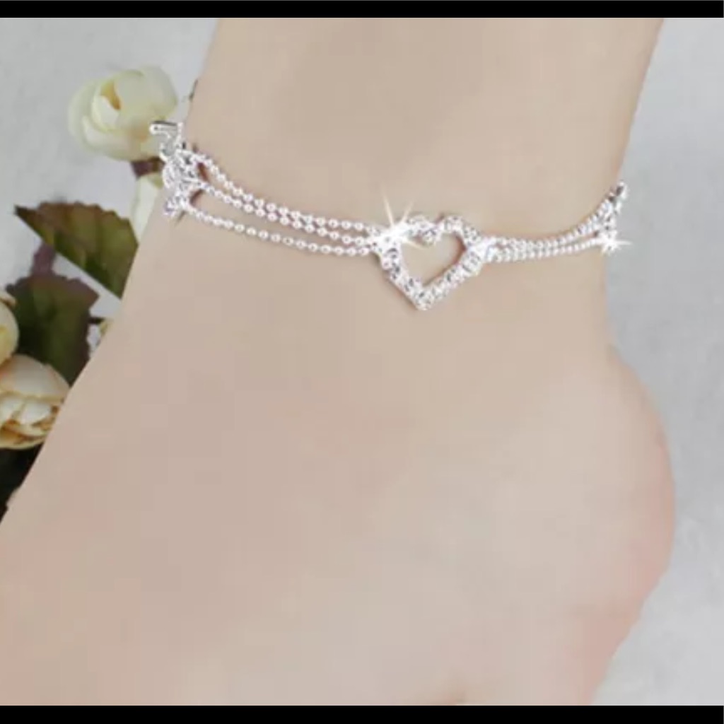 Nwt Beautiful Sterling Silver Ankle Bracelet 27$